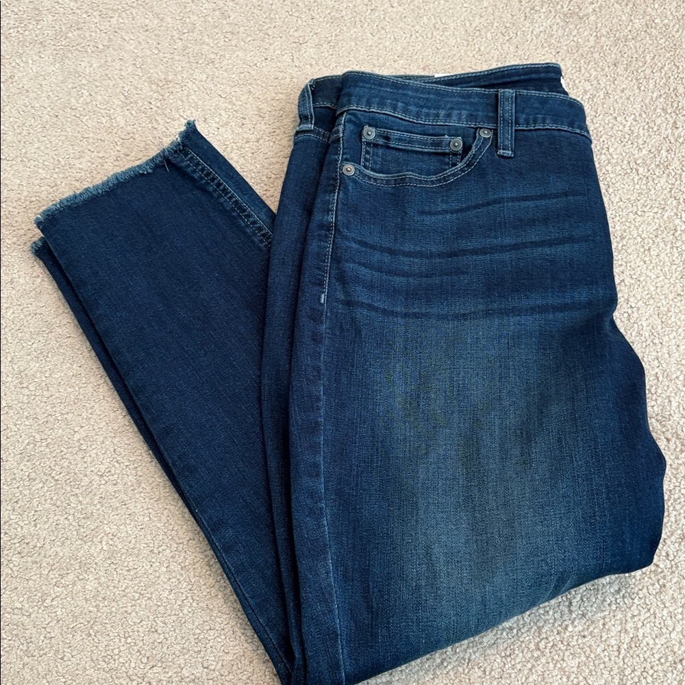 LC Lauren Conrad Mid Rise Skinny Crop Jeans - Dark Blue